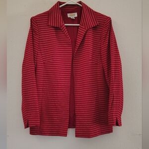 Talbots Red and White Striped Blazer Size 10 Used
